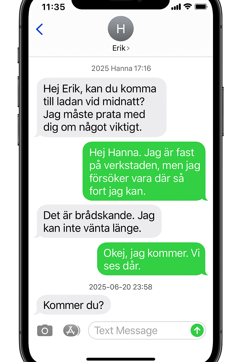 SMS Hanna ↔ Erik